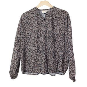 Universal Thread womens popover blouse size M ditsy floral print long sleeve